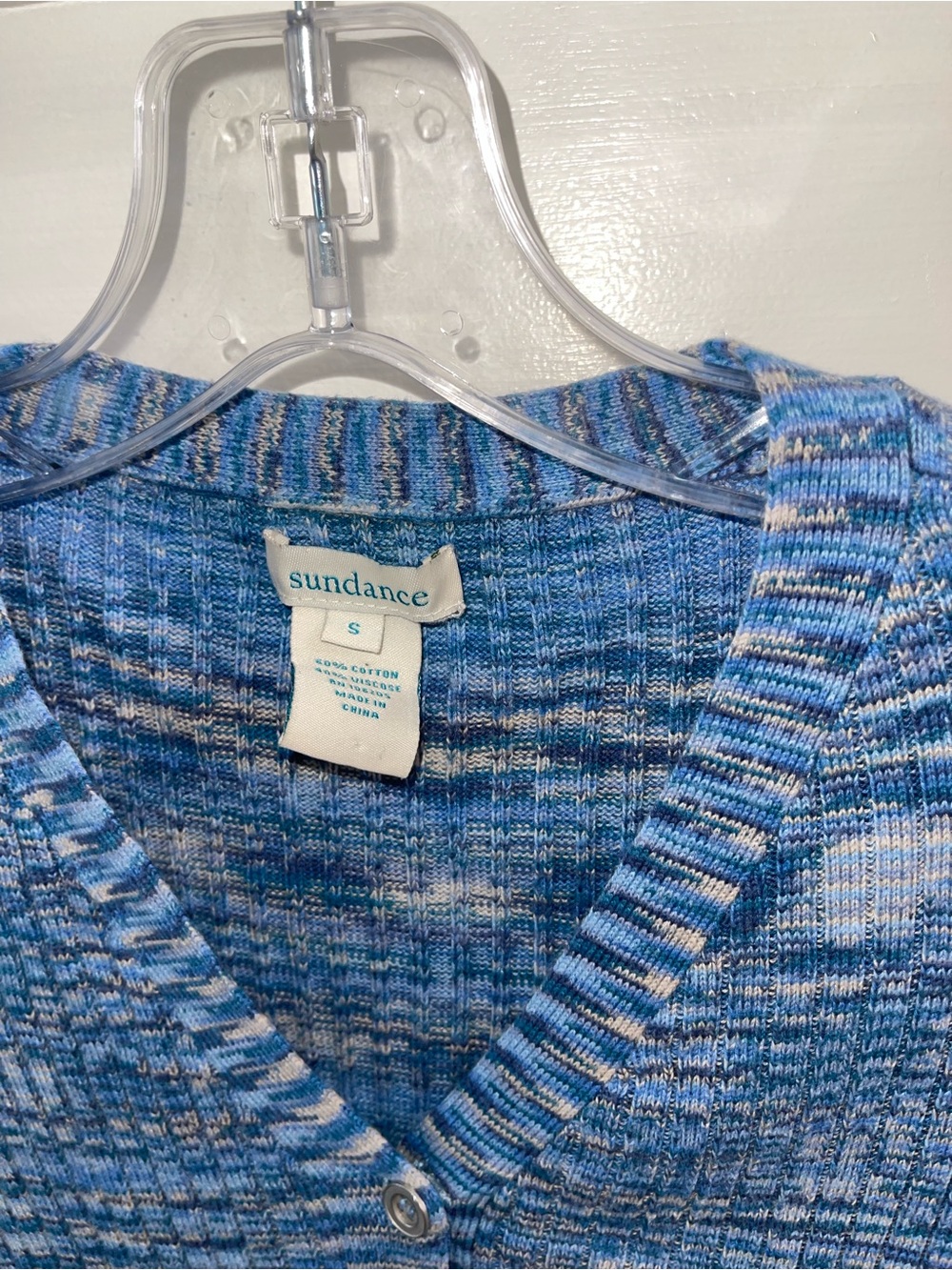 Sundance Blue Create Beauty Henley V neck ribbed thermal Small - Picture 4 of 6